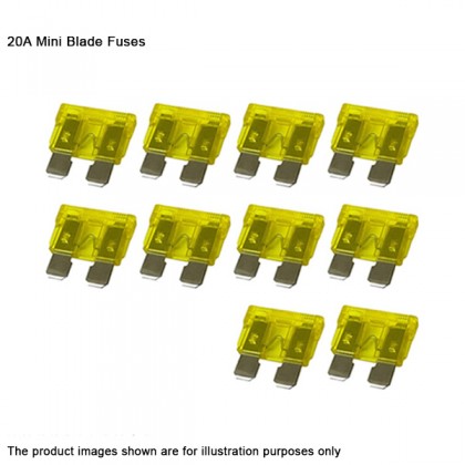 ZEEMAN Automotive 20A Standard Blade Plugin Fuses - 10pcs